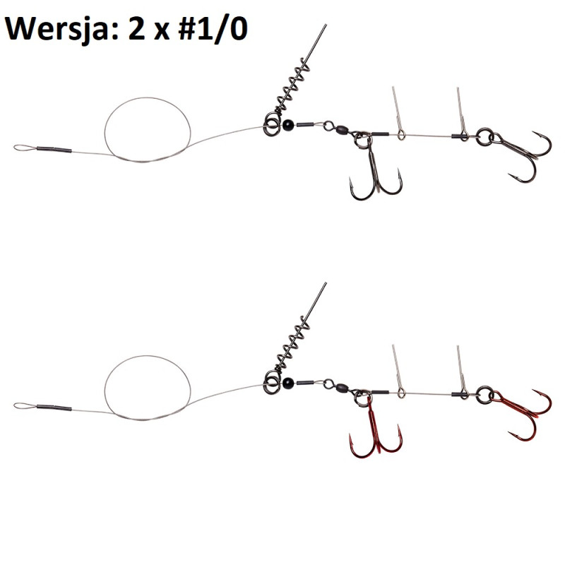 Przypon Savage Gear Line Thru na wkręt 2xhak 1/0 45cm