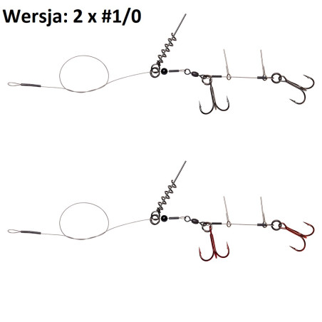 Przypon Savage Gear Line Thru na wkręt 2xhak 1/0 45cm