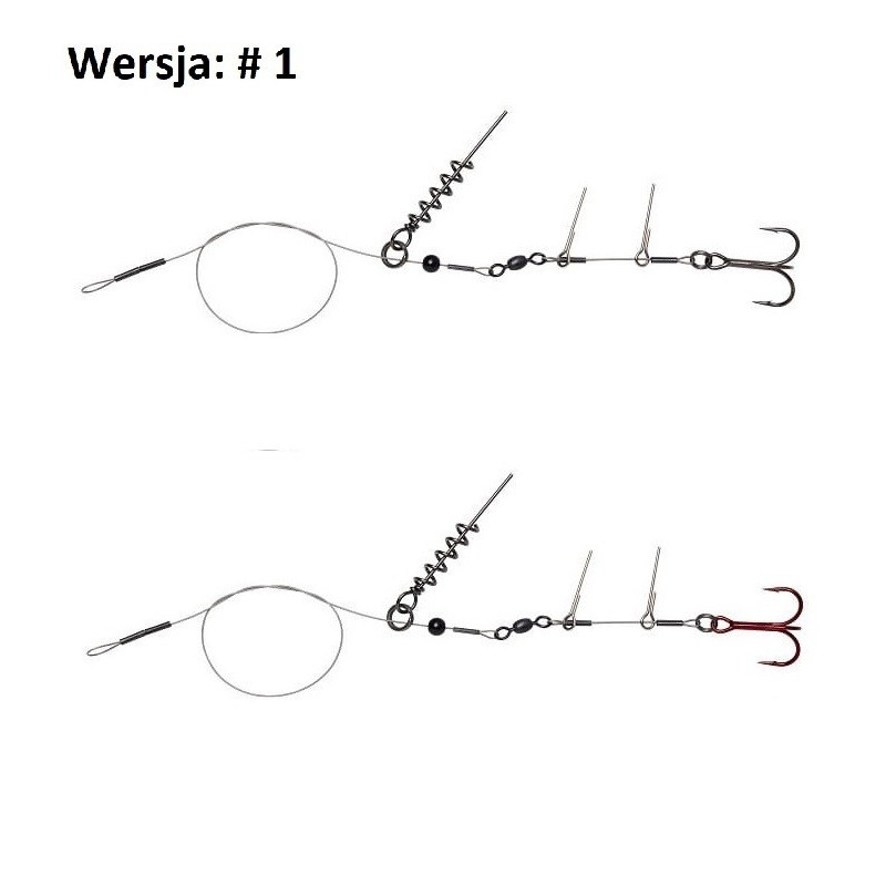 Przypon Savage Gear Line Thru na wkręt hak 1 40cm Przypon Savage Gear Line Thru na wkręt hak 1 40cm