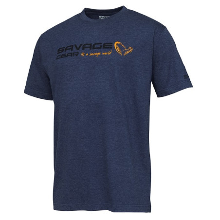 koszulka-signature-logo-niebieski-melanz-savage-gear