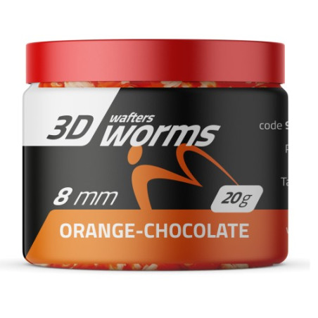 Przynęta Match Pro 3D Worms Wafters 20g - 8mm Pomarańcza-Czekolada