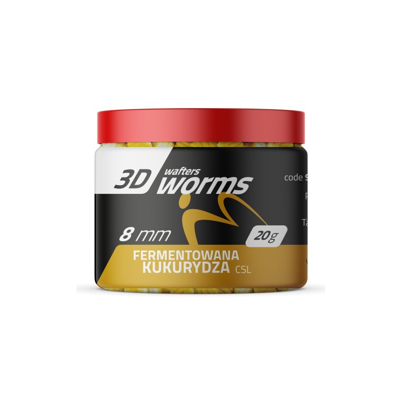 Przynęta Match Pro 3D Worms Wafters 20g - 8mm CSL Fermentowana Kukurydza