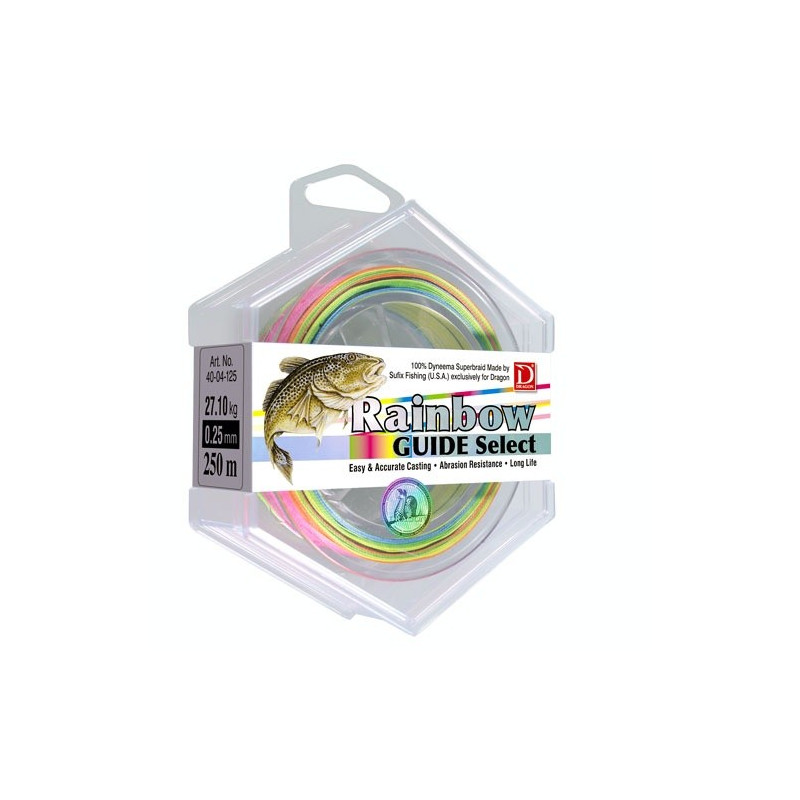 Plecionka Dragon GUIDE SELECT Rainbow Średnica: 0.22mm Długość: 250 m Plecionka Dragon GUIDE SELECT Rainbow Średnica: 0.22mm Długość: 250 m