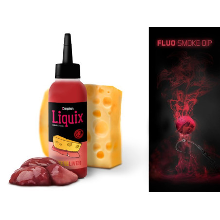 Dip Fluo Delphin SNAX LiquiX 100ml - ser/ wątroba Dip Fluo Delphin SNAX LiquiX 100ml - ser/ wątroba