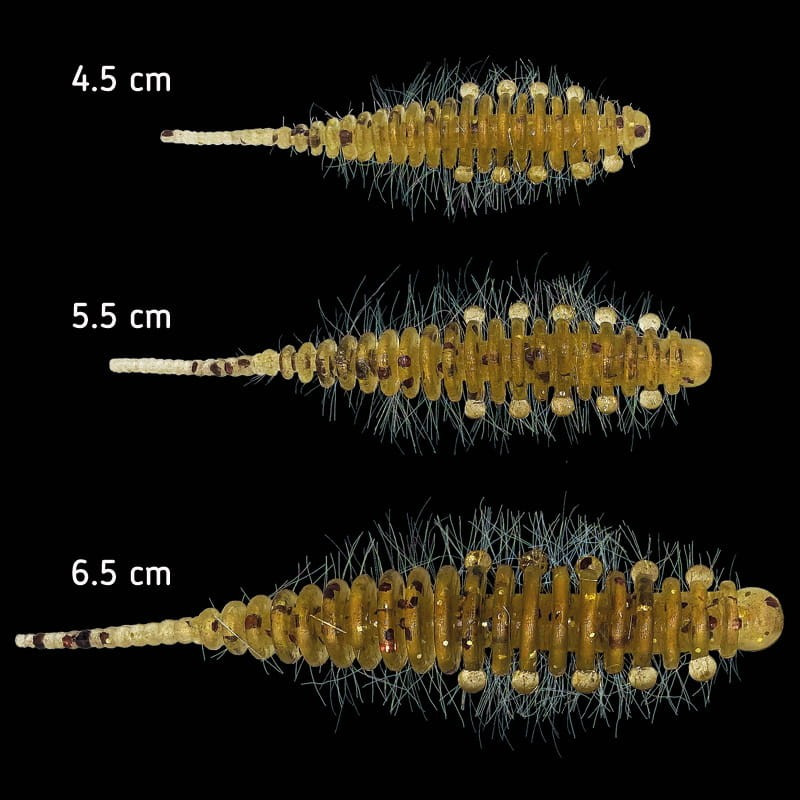 Przynęta Fishbay Robak/Worm Hairy 4,5 cm ghost