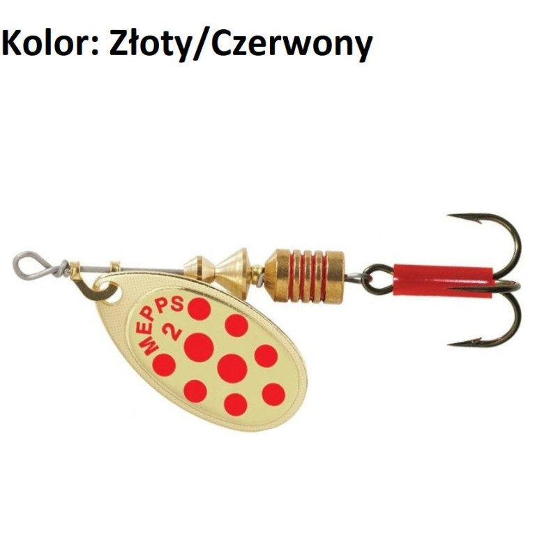 Błystka Mepps Aglia Decoree 4.5g roz.2 złoty/czerwone kropki