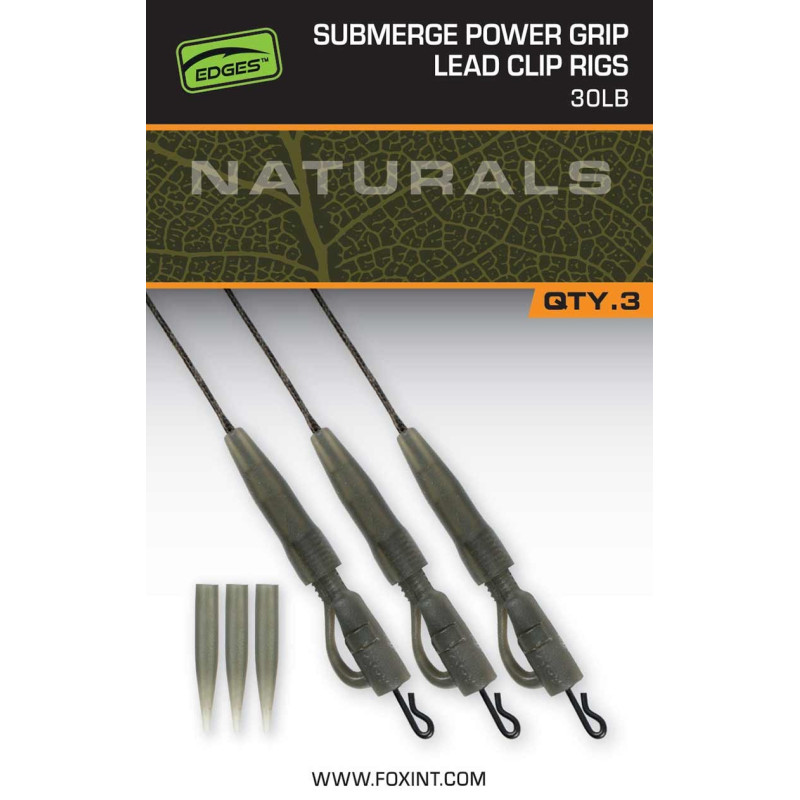 Przypon FOX EDGES Naturals Submerge Power Grip Lead Clips 75cm 30lb