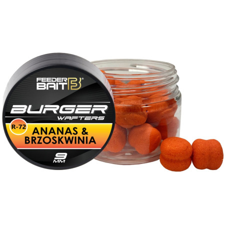 Przynęta Feeder Bait Fluo Burger Wafters 9mm - R-72 Ananas & Brzoskwinia