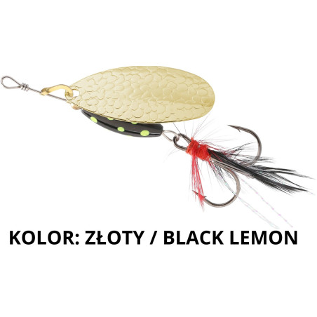 Błystka obrotowa Mikado M-GRUB 7g złoty / black lemon Błystka obrotowa Mikado M-GRUB 7g złoty / black lemon