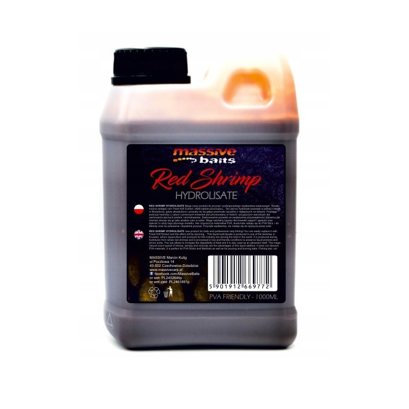 Dodatek Massive Baits 1000ml - Red Shrimp Dodatek Massive Baits 1000ml - Red Shrimp