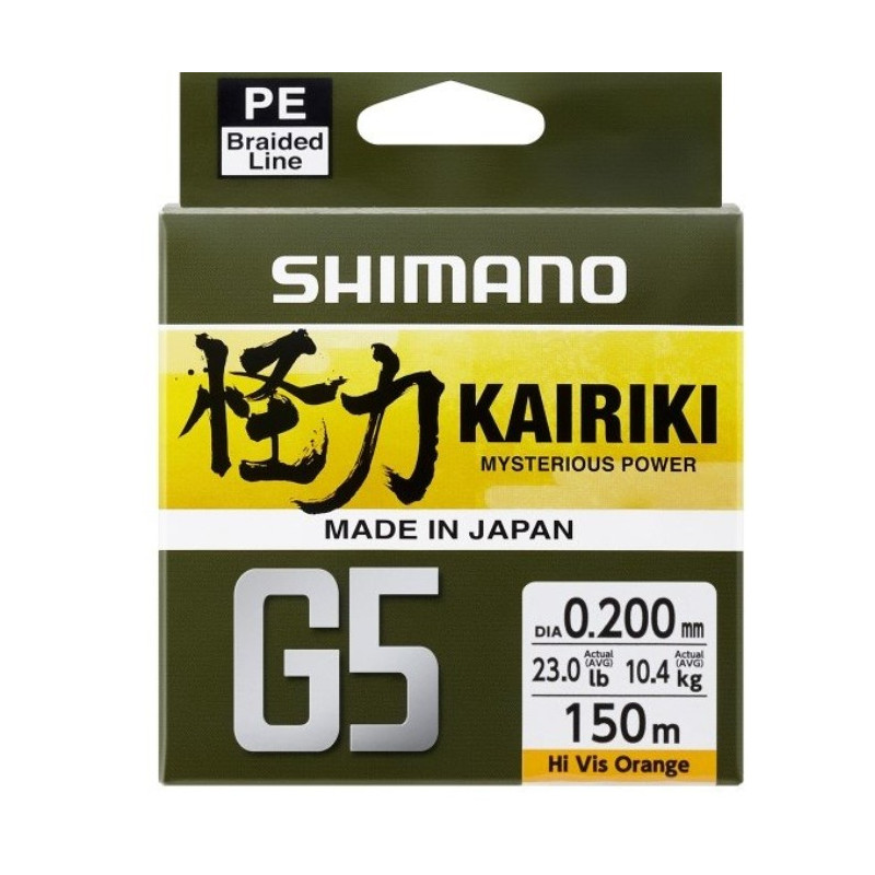 Plecionka Shimano Kairiki G5 150m - 0,15mm pomarańczowy