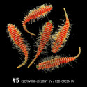 Przynęta Fishbay Robak/Worm Hairy 4,5 cm 5- zielono-czerwony motor oil uv