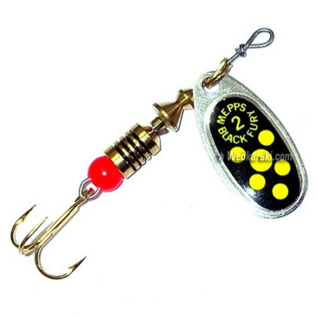 Błystka Mepps Black Fury 8g roz.4 srebrny/żółte kropki Błystka Mepps Black Fury 8g roz.4 srebrny/żółte kropki