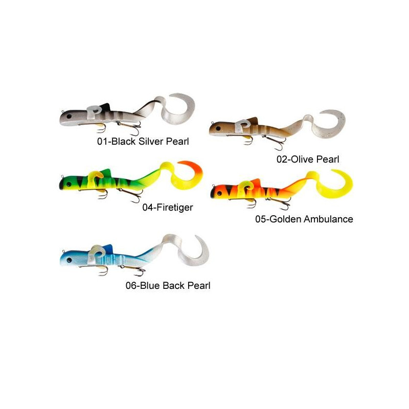 Uzbrojony Twister Alien Eel V2 40cm Olive Pearl Savage Gear