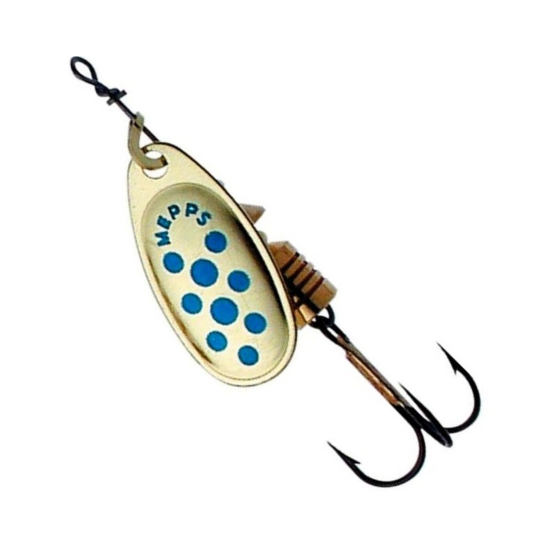 Błystka obrotowa Mepps Comet Decore 8g roz.4 złoty/niebieskie kropki