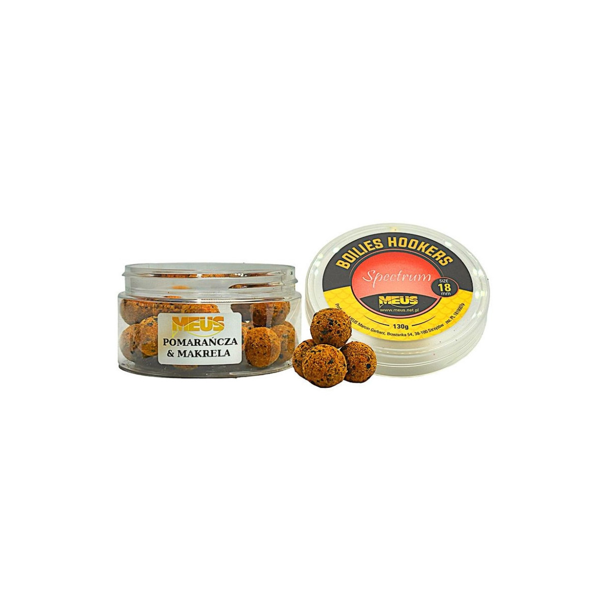 Kulki hakowe Meus Spectrum 130g - 18mm Pomarańcza & Makrela (tonące)