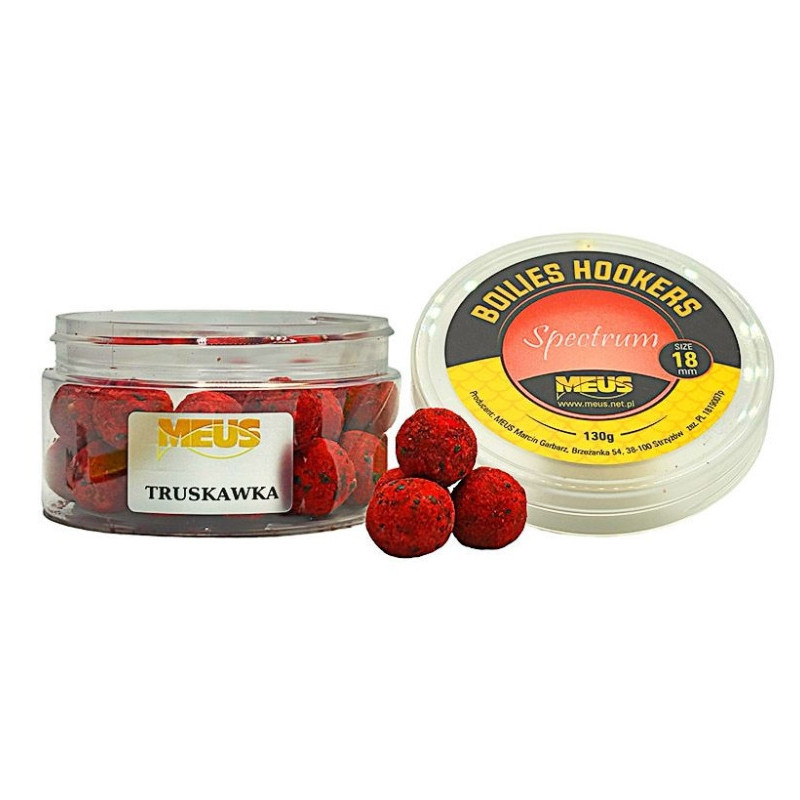 Kulki hakowe Meus Spectrum 130g, 18mm - truskawka (tonące)