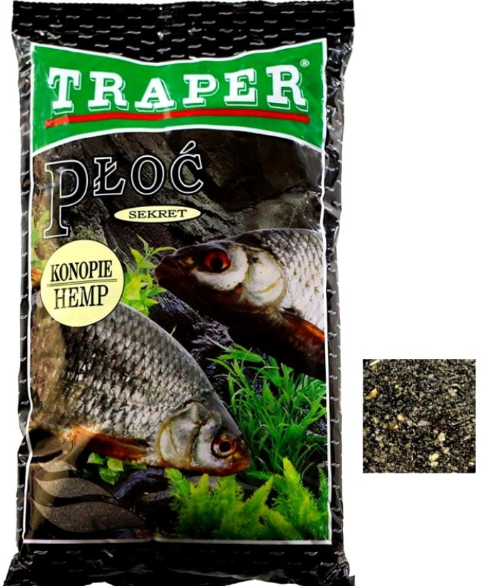Zanęta Traper Sekret 1kg - Płoć, konopie Zanęta Traper Sekret 1kg - Płoć, konopie