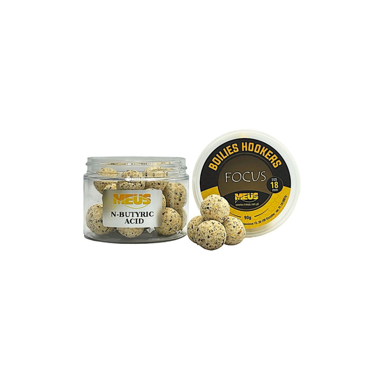 Kulki hakowe Meus Focus 90g, 18mm - n-butyric acid Kulki hakowe Meus Focus 90g, 18mm - n-butyric acid