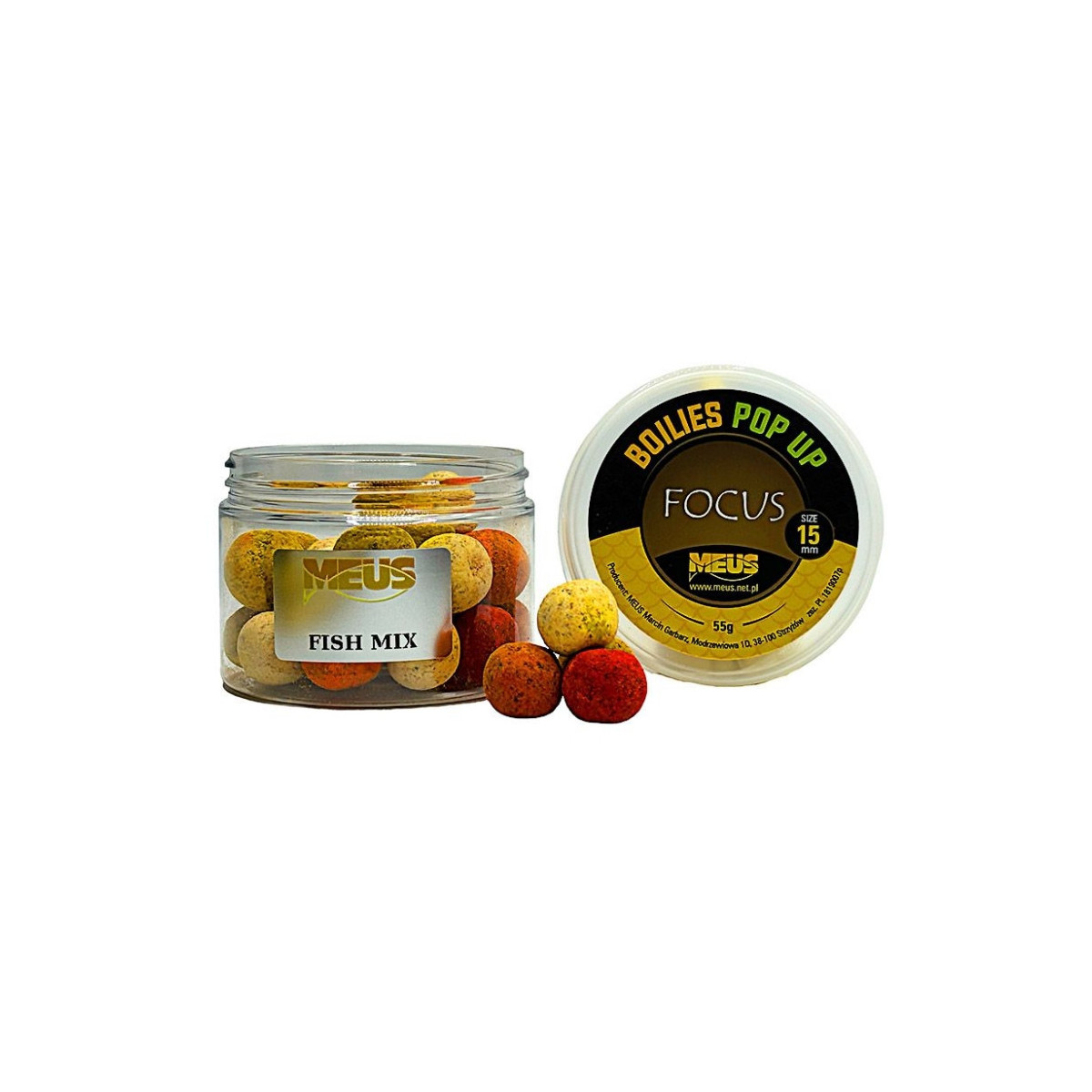 Kulki Meus Pop Up Focus 55g / 15mm / fish mix Kulki Meus Pop Up Focus 55g / 15mm / fish mix