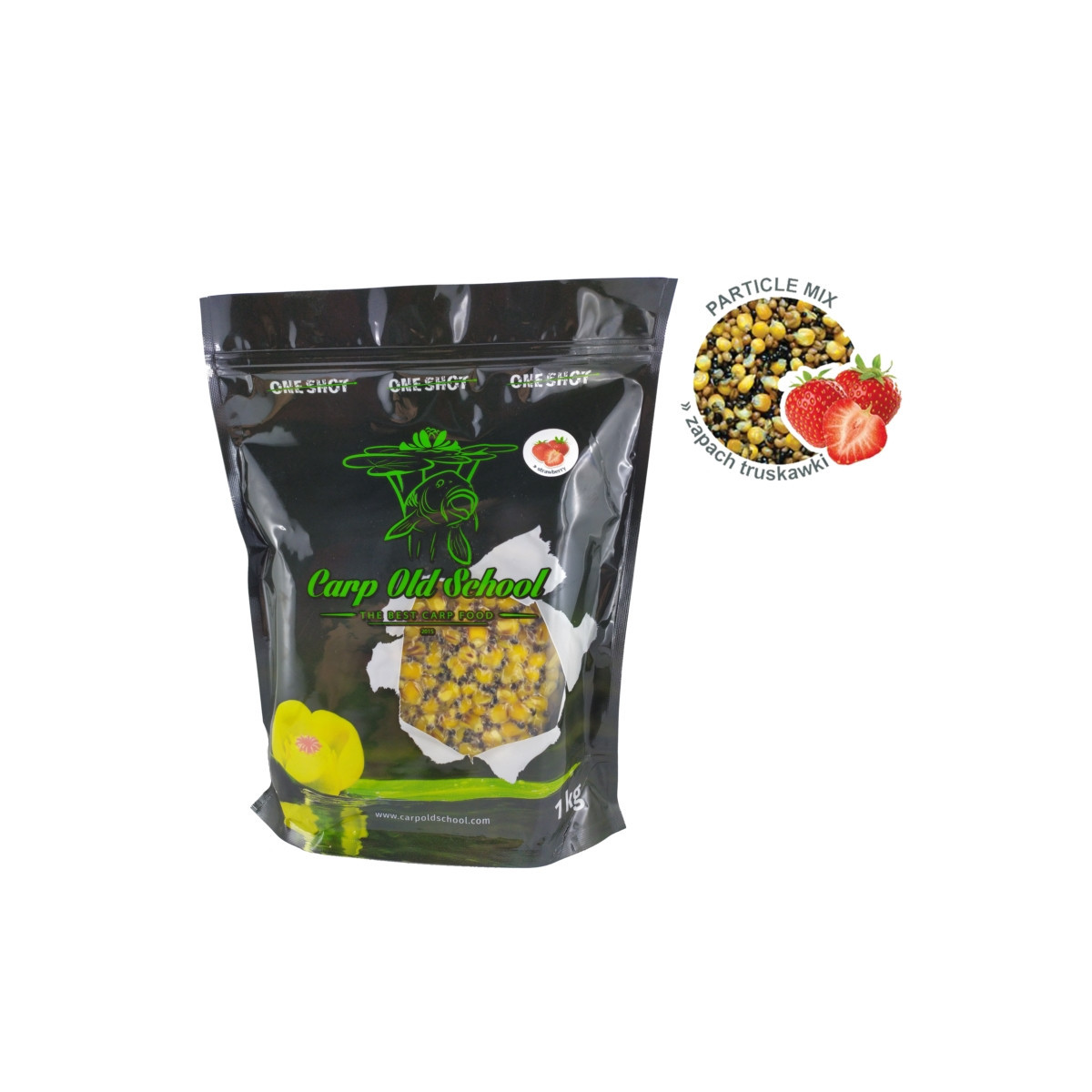 Ziarna Carp Old School 1kg - mix ziaren Truskawka Ziarna Carp Old School 1kg - mix ziaren Truskawka