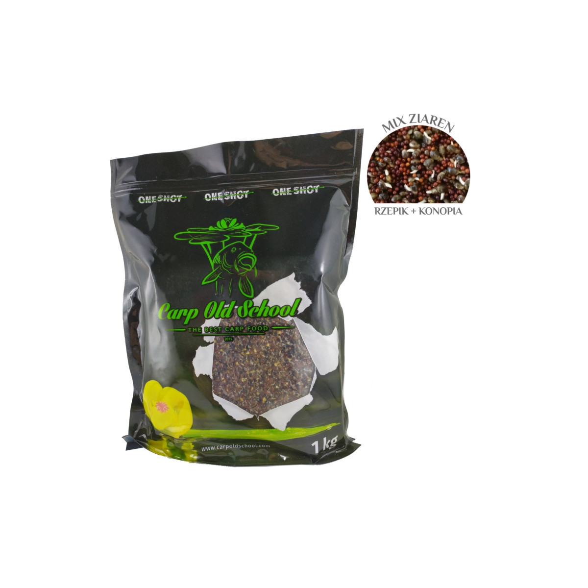 Ziarna Carp Old School 1kg - konopie,rzepik naturalny Ziarna Carp Old School 1kg - konopie,rzepik naturalny
