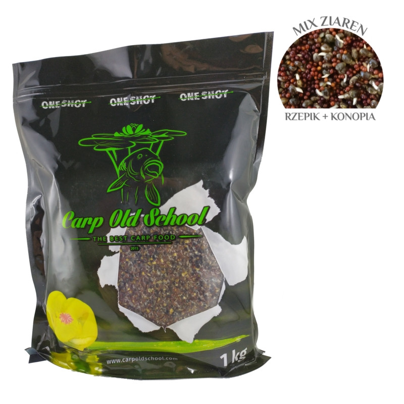 Ziarna Carp Old School 1kg - konopie,rzepik naturalny Ziarna Carp Old School 1kg - konopie,rzepik naturalny