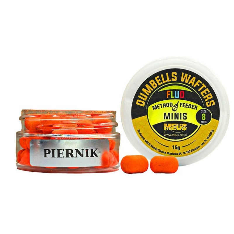 Kulki hakowe Meus Dumbells Fluo Wafters MINIS 15g - 8mm Piernik