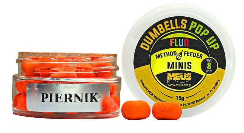 Kulki Meus Dumbells Fluo Pop Up MINIS 15g / 8mm / Piernik Kulki Meus Dumbells Fluo Pop Up MINIS 15g / 8mm / Piernik