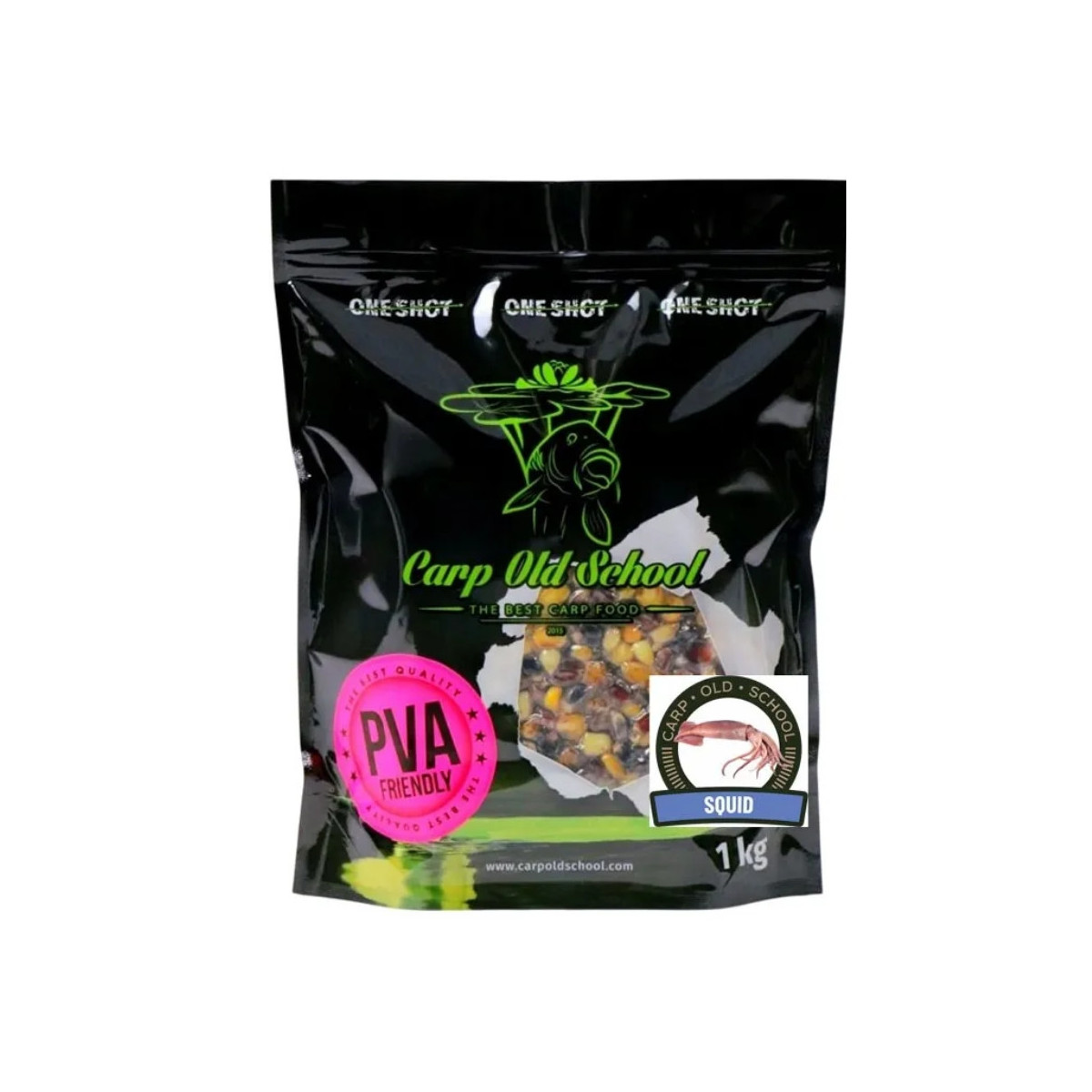Ziarno zanętowe Carp Old School Rainbow Mix 1kg - kałamarnica 
