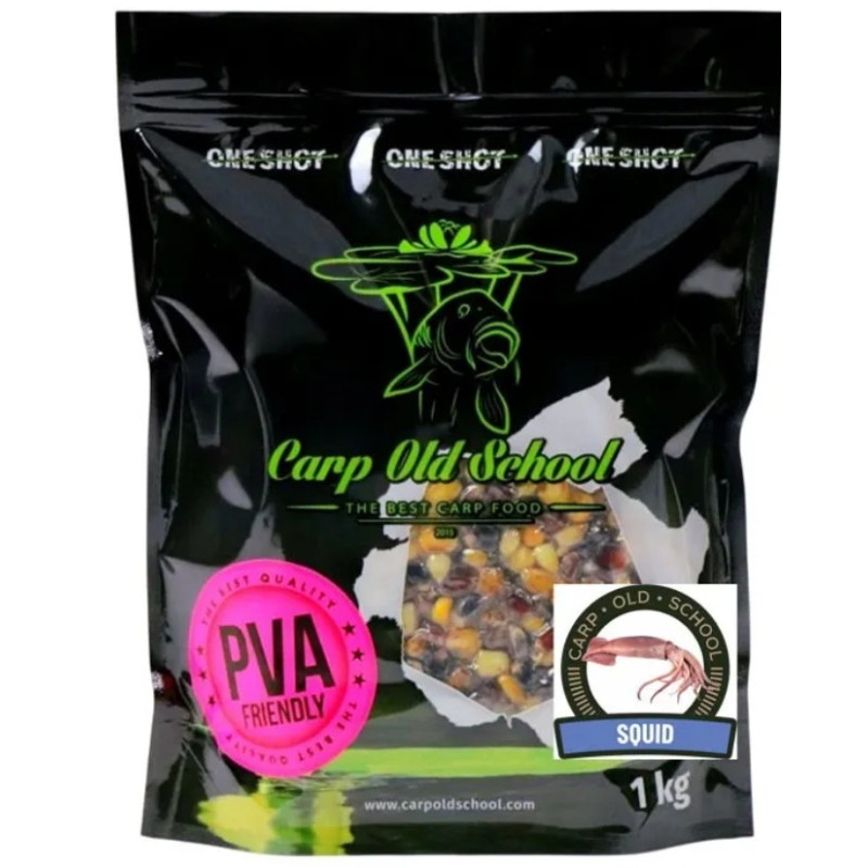 Ziarno zanętowe Carp Old School Rainbow Mix 1kg - kałamarnica