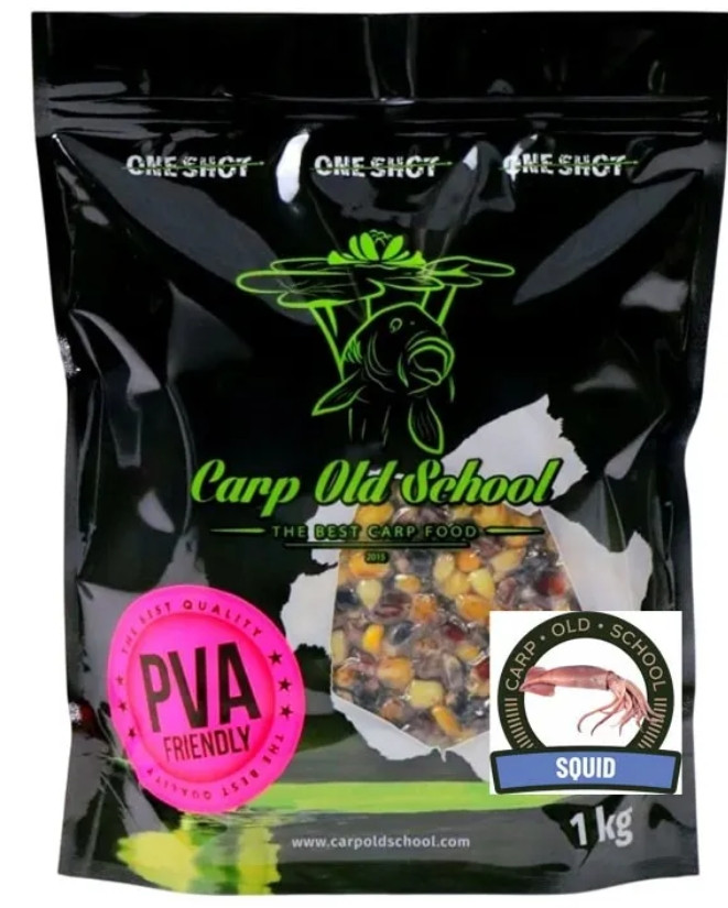 Ziarno zanętowe Carp Old School Rainbow Mix 1kg - kałamarnica  Ziarno zanętowe Carp Old School Rainbow Mix 1kg - kałamarnica