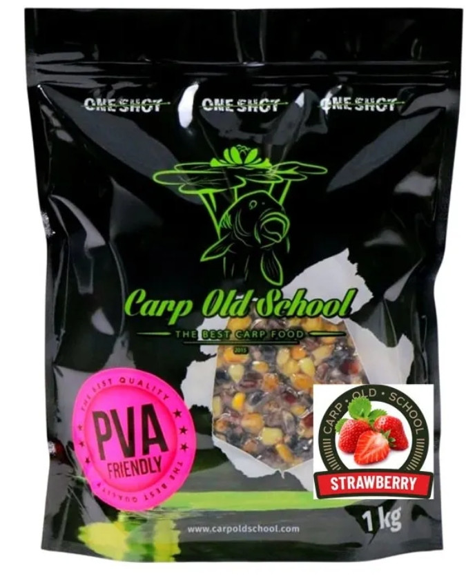 Ziarno zanętowe Carp Old School Rainbow Mix 1kg - Truskawka 