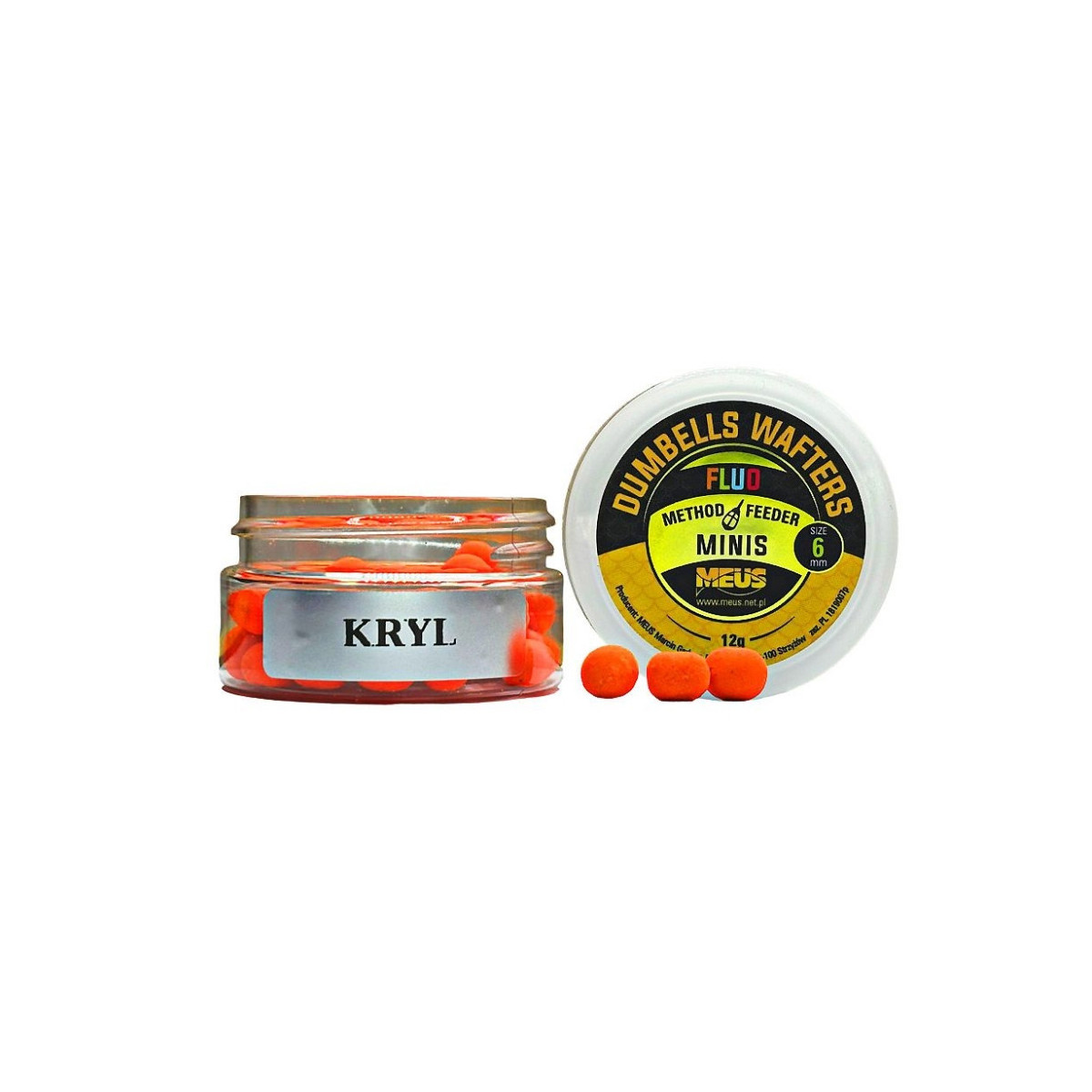 Kulki hakowe Meus Dumbells Fluo Wafters MINIS 12g, 6mm - Kryl Kulki hakowe Meus Dumbells Fluo Wafters MINIS 12g, 6mm - Kryl