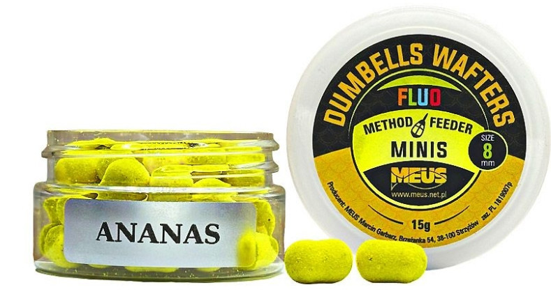 Kulki hakowe Meus Dumbells Fluo Wafters MINIS 15g - 8mm ananas Kulki hakowe Meus Dumbells Fluo Wafters MINIS 15g - 8mm ananas