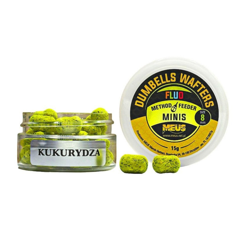 Kulki hakowe Meus Dumbells Fluo Wafters MINIS 15g, 8mm - kukurydza