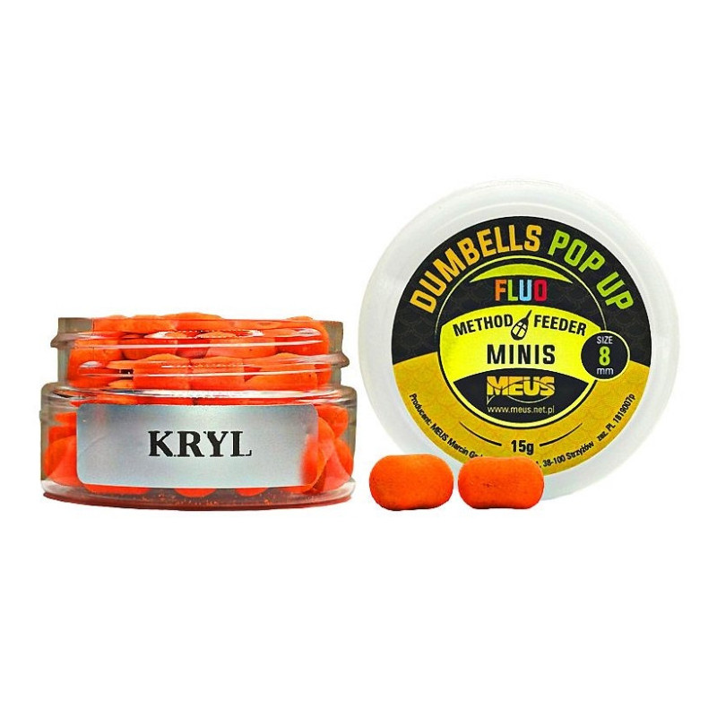 Kulki Meus Dumbells Fluo Pop Up MINIS 15g, 8mm - kryl