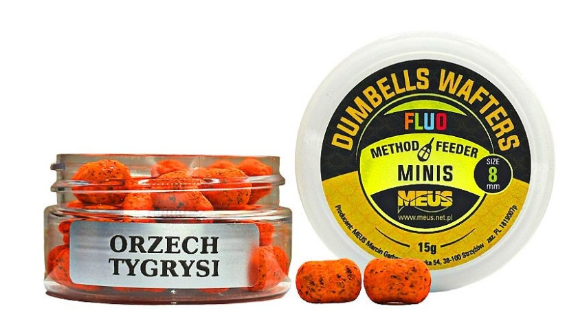 Kulki hakowe Meus Dumbells Fluo Wafters MINIS 15g - 8mm orzech tygrysi Kulki hakowe Meus Dumbells Fluo Wafters MINIS 15g - 8mm orzech tygrysi