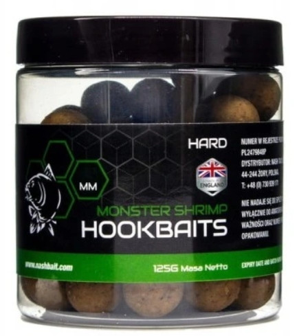 Przynęta NASH Hard Hookbaits 125g - 15mm Monster Shrimp Przynęta NASH Hard Hookbaits 125g - 15mm Monster Shrimp