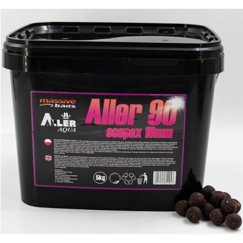 Kulki proteinowe Massive Baits Aller 90 Natural 5kg - 18mm Scopex
