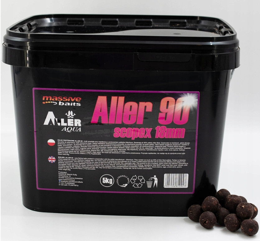 Kulki proteinowe Massive Baits Aller 90 Natural 5kg - 18mm Scopex Kulki proteinowe Massive Baits Aller 90 Natural 5kg - 18mm Scopex