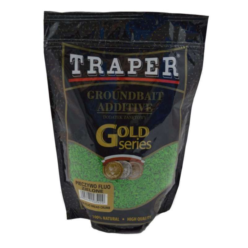 Dodatek zanętowy Traper Gold Series 400g - pieczywo fluo zielone Dodatek zanętowy Traper Gold Series 400g - pieczywo fluo zielone