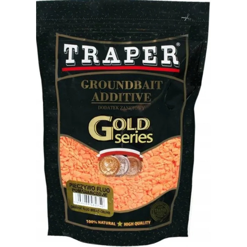 Dodatek zanętowy Traper Gold Series 400g - pieczywo fluo pomarańczowe