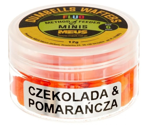 Kulki hakowe Meus Dumbells Fluo Wafters MINIS 12g - 6mm czekolada&pomarańcza