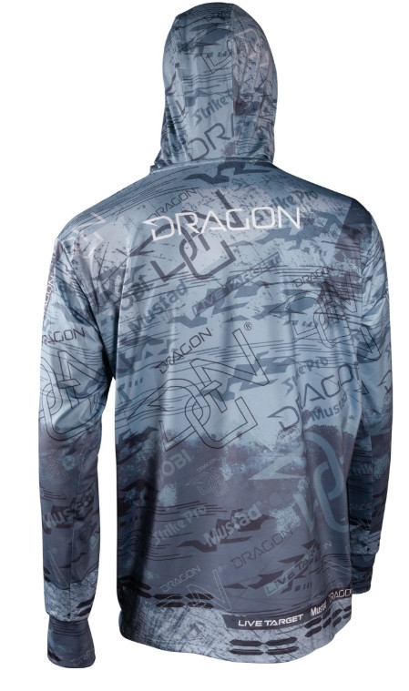 Bluza zawodnicza-teamowa DRAGON długi rękaw kaptur, komin roz.XXL / szara Bluza zawodnicza-teamowa DRAGON długi rękaw kaptur, komin roz.XXL / szara