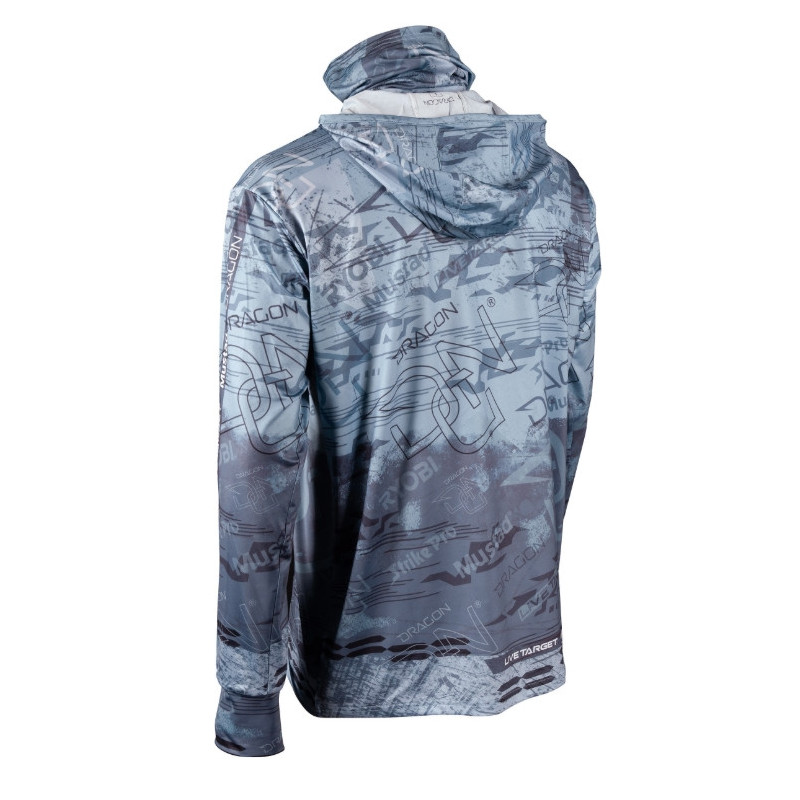 Bluza zawodnicza-teamowa DRAGON długi rękaw kaptur, komin roz.XXL / szara Bluza zawodnicza-teamowa DRAGON długi rękaw kaptur, komin roz.XXL / szara