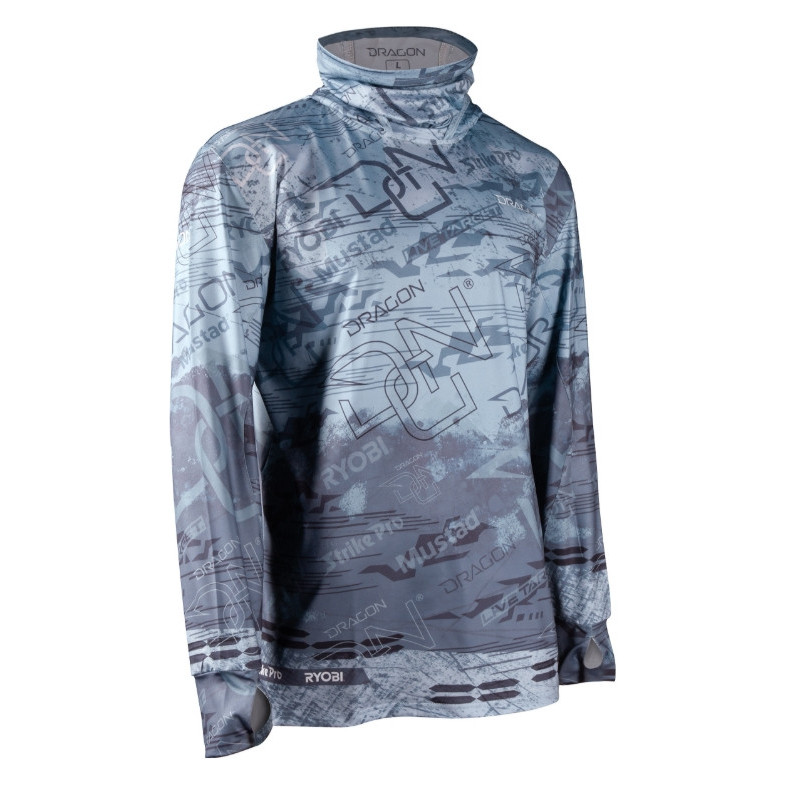 Bluza zawodnicza-teamowa DRAGON długi rękaw kaptur, komin roz.M / szara Bluza zawodnicza-teamowa DRAGON długi rękaw kaptur, komin roz.M / szara