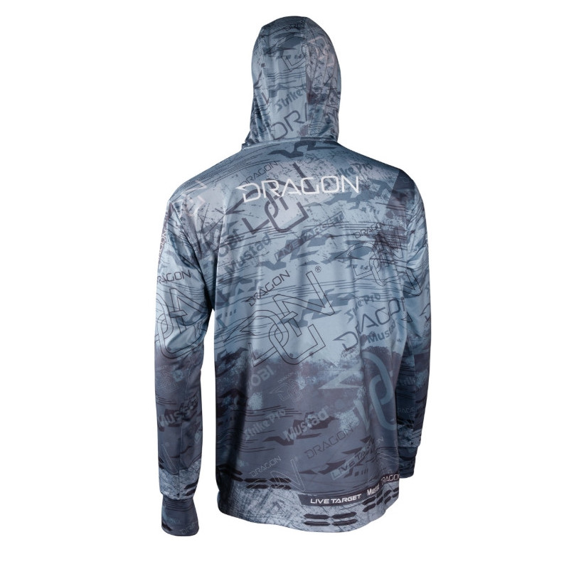 Bluza zawodnicza-teamowa DRAGON długi rękaw kaptur, komin roz.M / szara Bluza zawodnicza-teamowa DRAGON długi rękaw kaptur, komin roz.M / szara