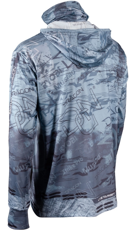 Bluza zawodnicza-teamowa DRAGON długi rękaw kaptur, komin roz.M / szara Bluza zawodnicza-teamowa DRAGON długi rękaw kaptur, komin roz.M / szara