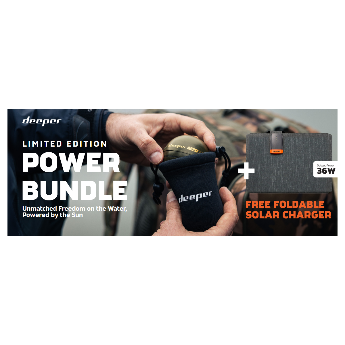 Power Bundle Echosonda Deeper Smart Sonar CHIRP+3 + ładowarka solarna Power Bundle Echosonda Deeper Smart Sonar CHIRP+3 + ładowarka solarna
